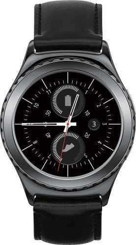 Samsung  Gear S2 Smartwatch - 4GB - Bluetooth + LTE - 42mm - Black - Classic (Stainless Steel) - Black - Leather Band - Leather - Acceptable