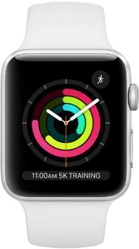 Apple  Watch Series 3 - 16GB - GPS - 38mm - Silver - Aluminum - White - Sport Band - Rubber - Premium