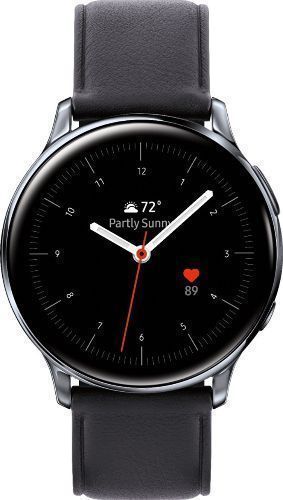 Samsung  Galaxy Watch Active2 - 4GB - Bluetooth - 40mm - Silver - Stainless Steel - Black - Leather Strap - Fluoroelastomer - Acceptable