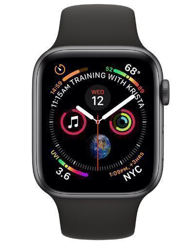 Apple  Watch Series 4 - 16GB - Space Grey-Aluminum-Sport Band-Black - GPS - 44mm - Space Grey - Aluminum - Black - Sport Band - Rubber - Excellent