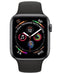 Apple  Watch Series 4 - 16GB - Space Grey-Aluminum-Sport Band-Black - GPS - 44mm - Space Grey - Aluminum - Black - Sport Band - Rubber - Excellent